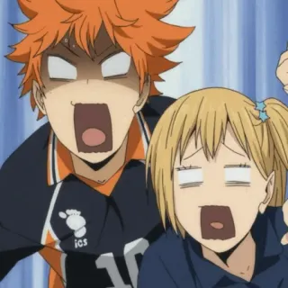 🎋 69fedd94 Hinata Shoyo Haikyuu!! anime, Haikyuu, Hinata Shoyo, geschrokken, grappig, verrast, cartoon telegram sticker
