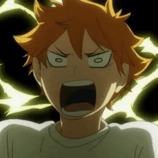 🍾 8125fb78 Hinata Haikyuu!! anime, Haikyuu, Hinata, geschrokken, boos, jongen telegram sticker
