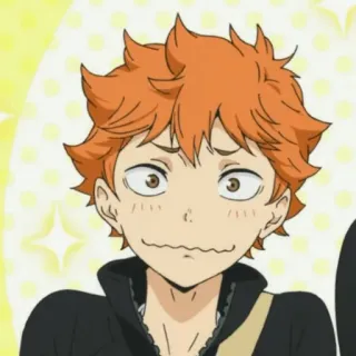 ⛈ 8cb3167b Hinata Shoyo Haikyuu!! Anime, Haikyuu, Hinata Shoyo, Volleybal, Personage, Grappig gezicht telegram sticker