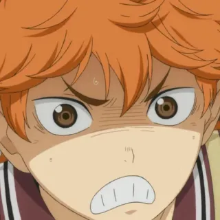 🥃 d8ababd5 Hinata Shoyo Haikyuu!! Anime, Haikyuu, Hinata, Shoyo, Boos, Gezichtsuitdrukking, Manga telegram sticker