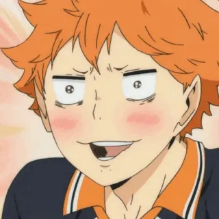 🎋 ebba44dc Hinata Shoyo Haikyuu Anime, Haikyuu, Hinata Shoyo, Grappig gezicht, Volleybal, Sport, Manga, Cartoon telegram sticker