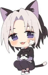 🐈 110f60c7 애니메이션, 고양이, 귀여운, 치비, 만화, 귀여운 telegram sticker