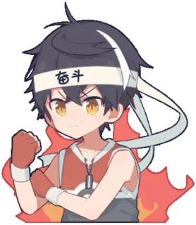 🔥 1e32f263 奋斗 애니메이션, 만화, 소년, 격투, 결의, 캐릭터, 만화 telegram sticker