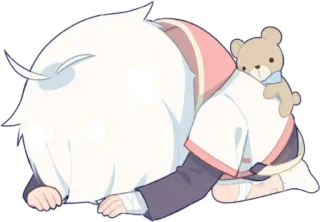 🙏 b6e58860 애니메이션, 카와이, 귀여운, 캐릭터, 졸린, 테디 베어 telegram sticker