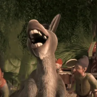 🪲 213d4645 Donkey Shrek dibujos animados, película, comedia, burro, animación whatsapp sticker