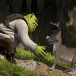 🪲 6dd99772 Shrek Shrek, ogro, burro, amistad, animado, película, Dreamworks whatsapp sticker