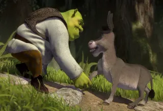 🤝 4533e1a5 Shrek animado, ogro, burro, amistad, cuento de hadas telegram sticker