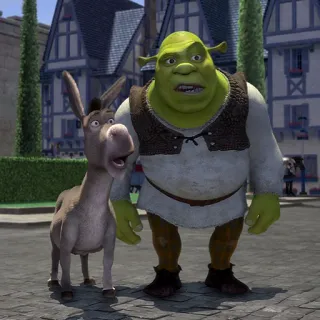 😐 ba1f423b Shrek animado, ogro, burro, fantasía, comedia telegram sticker