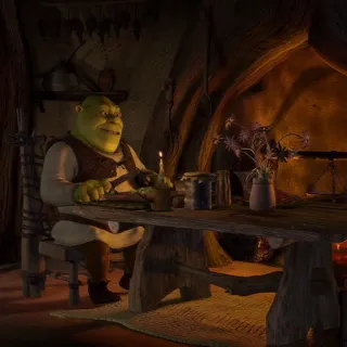 🥰 d536db3e Shrek ogro, animado, verde, película, fantasía telegram sticker