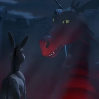 🤨 e0d4d6cd Donkey Shrek dragón, animales, dibujos animados, amistad, lindo telegram sticker