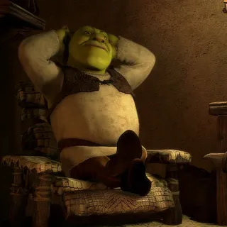 😌 f6585885 Shrek ogro, Dreamworks, dibujos animados, película, relajante telegram sticker