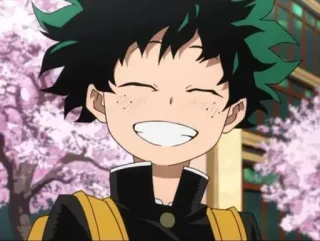 😁 7007e602 Izuku Midoriya My Hero Academia Anime, Mangá, My Hero Academia, Izuku Midoriya, Deku, sorrindo, uniforme escolar telegram sticker