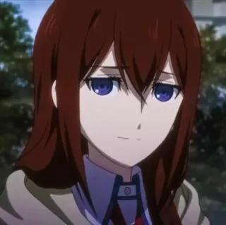🙂 1ce856c1 Kurisu Makise Steins;Gate Аниме, Женщина, Коричневые волосы, Макисе Курису, Врата Штейна telegram sticker