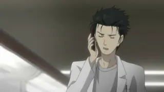 📞 b1e0b51d Okabe Rintaro Steins;Gate Аниме, Персонаж, Лабораторный халат, Серьезный, Научная фантастика telegram sticker