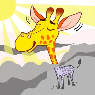 ☀️ 1c46e4f2 jerapah, hewan, kartun, matahari, cerah, lucu telegram sticker