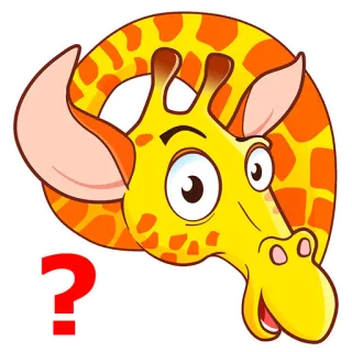 ❓ f1366a8f ? jerapah, binatang, pertanyaan, kartun, mamalia, afrika, kebun binatang telegram sticker