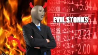 👺 5cb18642 EVIL STONKS Meme, Stonks, Malvagio, Finanza telegram sticker