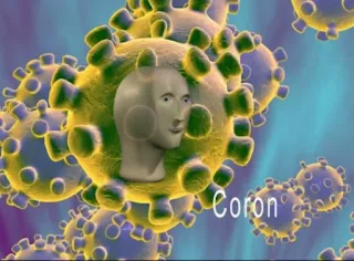 🦠 63cec6e3 Meme Man Coron Meme, Stonks, Coronavirus, Covid telegram sticker