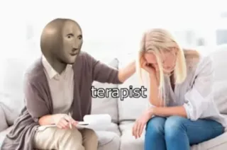 😗 952f041a terapist Meme, Terapeuta, Stonks, Salute mentale, Divertente telegram sticker