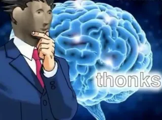 🤔 c69170e9 thonks Meme, Stonks, Cervello, Umorismo telegram sticker