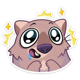 🤤 9ddbcf26 animal, expresión, lindo, wombat, dibujo animado whatsapp sticker