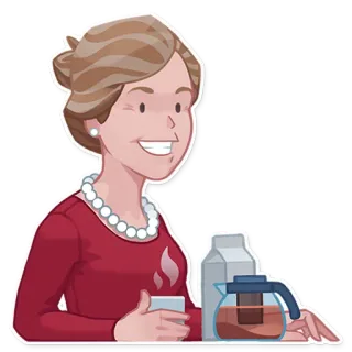 ☕️ 34a935c8 Frau, Tee, Cartoon, Getränk telegram sticker