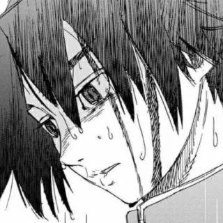 🗯 e1924749 アニメ, マンガ, 泣く, 悲しい, キャラクター, 白黒, エモい telegram sticker