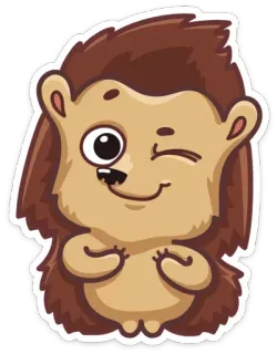 😉 292199c2 egel, dier, schattig, cartoon, knipogend telegram sticker