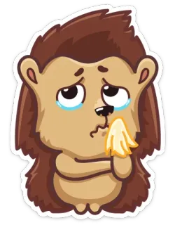 😭 b72a1d83 egel, cartoon, verdrietig, huilen, dier, sticker telegram sticker