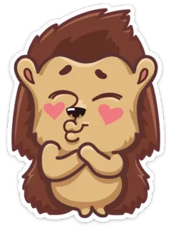 😚 ba997bbc egel, dier, schattig, liefde, harten telegram sticker