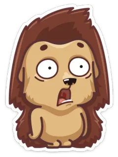😧 c21a3659 Egel, Cartoon, Sticker, Dier, Geschokt, Bang telegram sticker