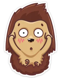 😳 fa9b3994 cartoon, schattig, sticker, dier, tekening, fluffy telegram sticker