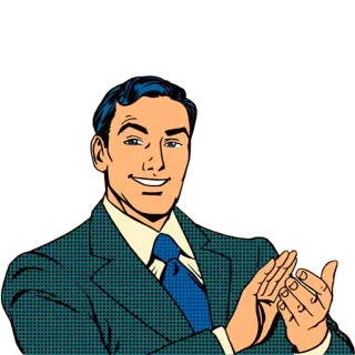 👏 2218c713 鼓掌, 男人, 西装, 掌声 telegram sticker