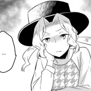 😕 72367127 ... Anime, Manga, Cartoon, Illustration, Figur, Hut, Denken whatsapp sticker