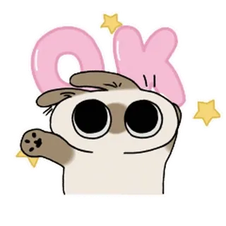 👌 b009154b OK cat, ok, cute, animal, cartoon whatsapp sticker
