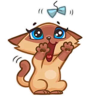 😝 5efc9bbe cat, kitten, animal, cute, happy, cartoon, animated telegram sticker