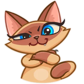 😏 6f66497e cat, animal, sticker, cartoon, plotting, feline, smirking telegram sticker