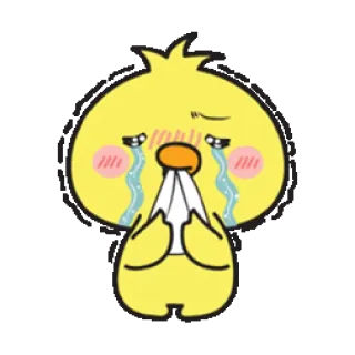 😭 2ee85edd anak ayam, menangis, sedih, air mata, emoji, kartun, burung telegram sticker