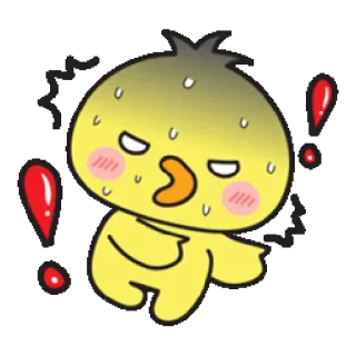 😠 6e1f5040 kartun, burung kuning, kelelahan, marah, karakter, berkeringat, kesal telegram sticker