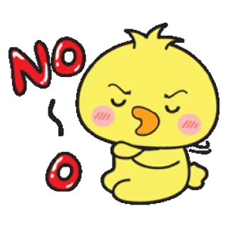 🖐 abf7d190 NO Kartun, Anak ayam, Burung, Marah, Penolakan, Tidak, Ketidaksetujuan telegram sticker