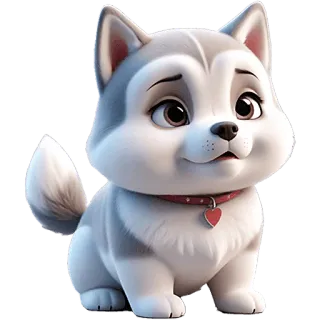 😖 20d6f36e anjing, anak anjing, husky, imut, kartun, binatang, hewan peliharaan telegram sticker