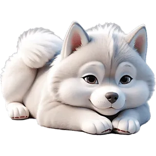 ☺️ 31273e45 anak anjing, anjing, imut, binatang, husky, hewan peliharaan telegram sticker