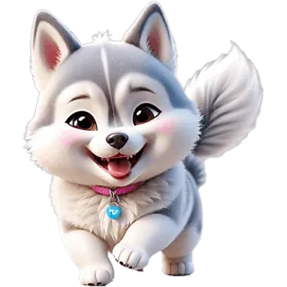 😛 93da55c6 anak anjing, anjing, imut, husky, hewan, peliharaan telegram sticker