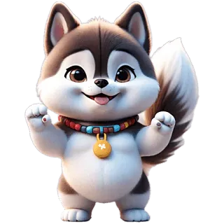 💪 aa68a131 binatang lucu, kartun, anjing, husky, ramah, anak anjing telegram sticker
