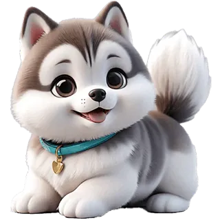 😀 bea13e1c anjing, anak anjing, husky, imut, hewan peliharaan, binatang, domestik telegram sticker
