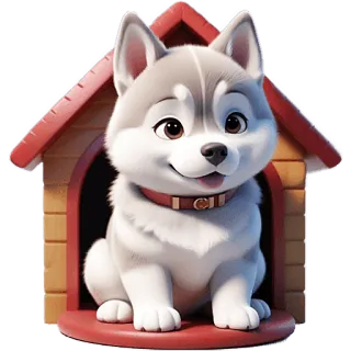 🏠 f719d48f anjing, imut, anak anjing, husky, kandang anjing telegram sticker