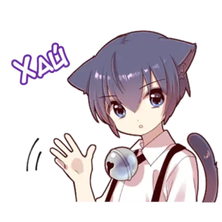 👋 0fcb0106 ХАЙ Anime, Catboy, Mignon, Manga, Salutation, Agiter whatsapp sticker