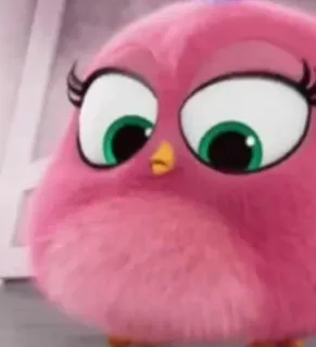 〰 393dbab6 Vogel, rosa, Tier, Cartoon telegram sticker