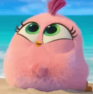 〰 55d7ab8f Stella Angry Birds vogel, cartoon, figur, angry birds, stella, rosa telegram sticker