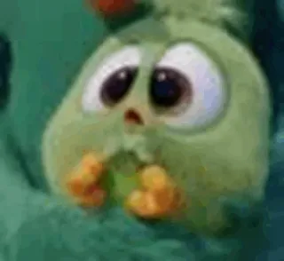 〰 62ffcaa4 süß, Vogel, Cartoon, animiert, grün telegram sticker